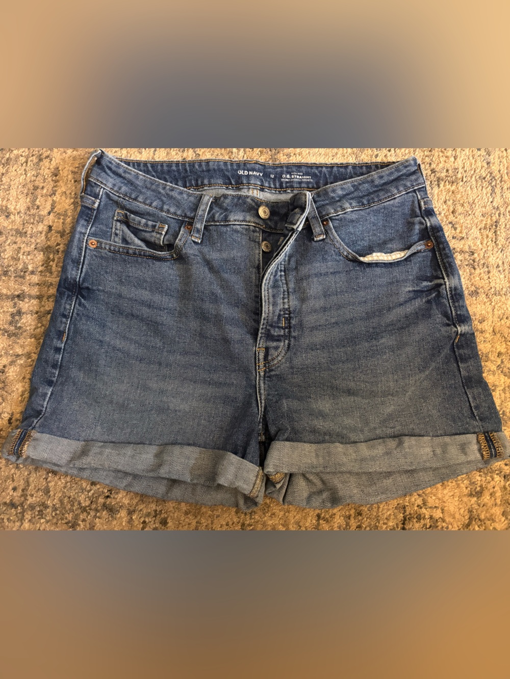 Old Navy Classic Blue Denim Rolled Hem Shorts